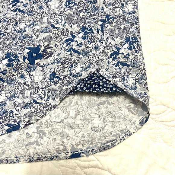 NWT COTTON SOFT RELAXED FLORAL PRINT SHIRT SLEEVE BUTTON UP SHIRT - Picture 12 of 15